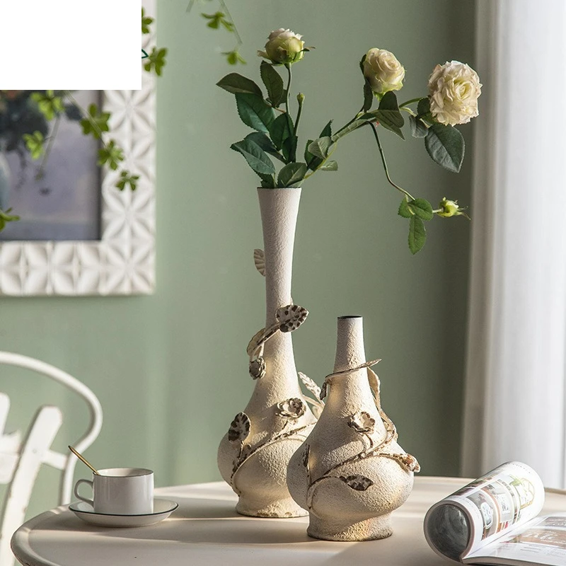 French romantic metal old handicrafts porch tabletop decoration ornament garden wrought iron shooting props vase