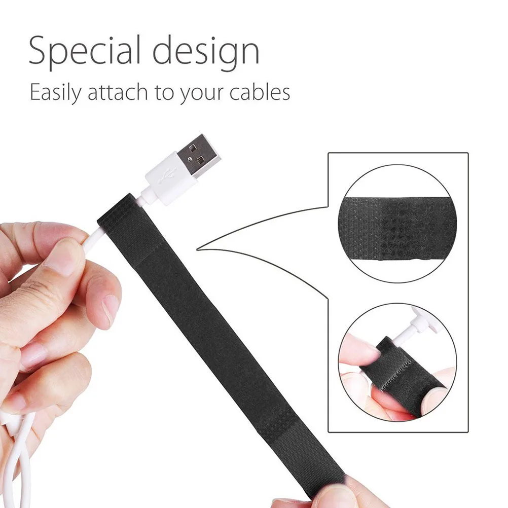 

20pcs Candy Color Cable Straps Reusable Nylon Fastener Ties For Cord Management Durable Low Profile Sticker Strap Organizers