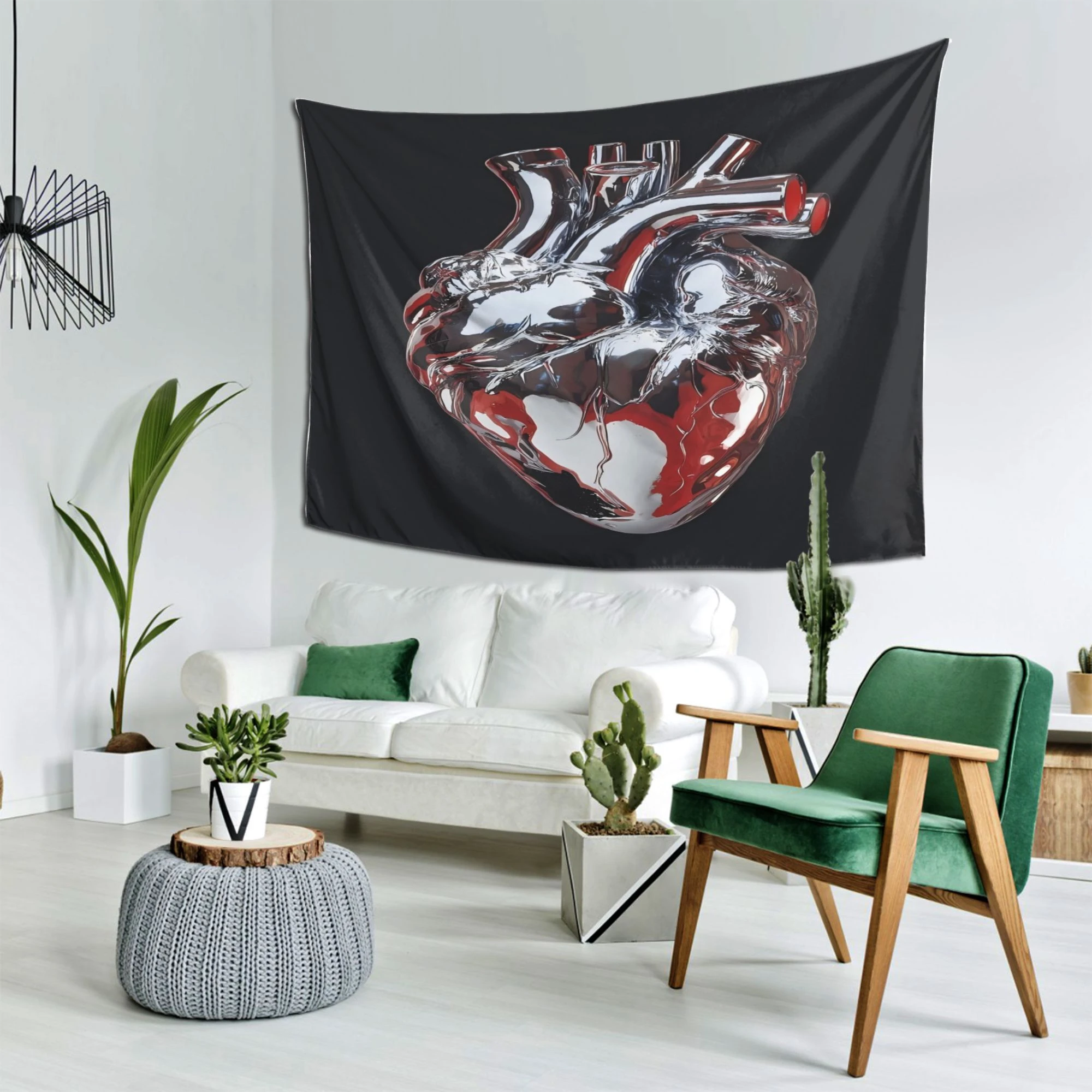 Realistic Anatomical Heart Tapestry Wall Decor Science Art Print Statement Home Gift for Living Room
