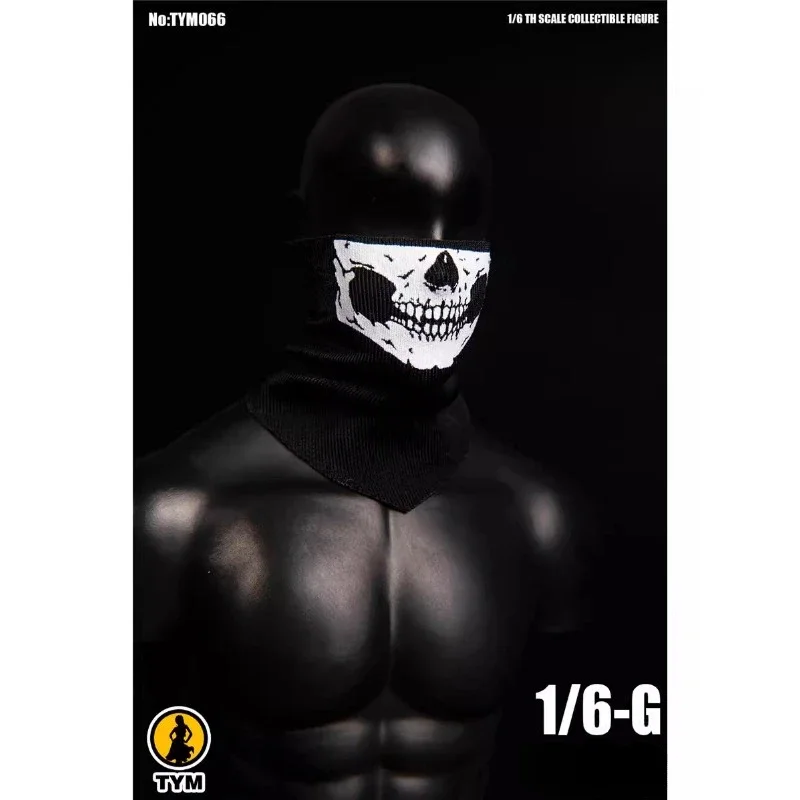 Masculino soldado combate máscara facial, fantasma crânio, lenço, lenço, modelo para 12 "figura de ação, cena acessório, TYM066, 1:6