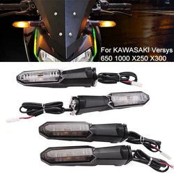 For KAWASAKI Versys 650 1000 X250 X300 Motorcycle LED Turn Signal Indicator Lights Blinkers Front Rear Motorcycle Flasher Lamps