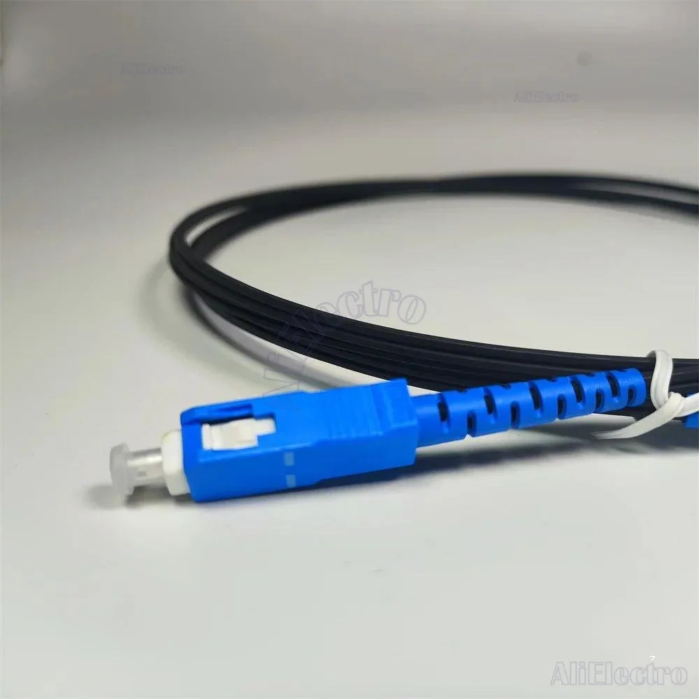 1M 2M SC/UPC-SC/UPC Single Mode Simplex G657A2 SX Core Diameter Black Drop Cable  Armored Fiber Optic Patch Cord