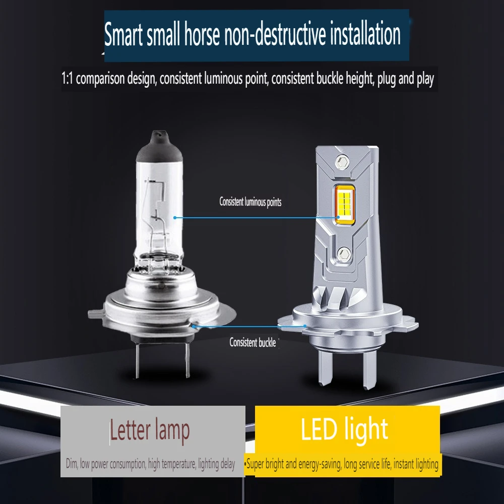 

Brighten up Your Nighttime Driving with This LED Car Headlight Bulbs, 6000K 40W 3570 CSP Chips, Cool White Light Spotlight Beam