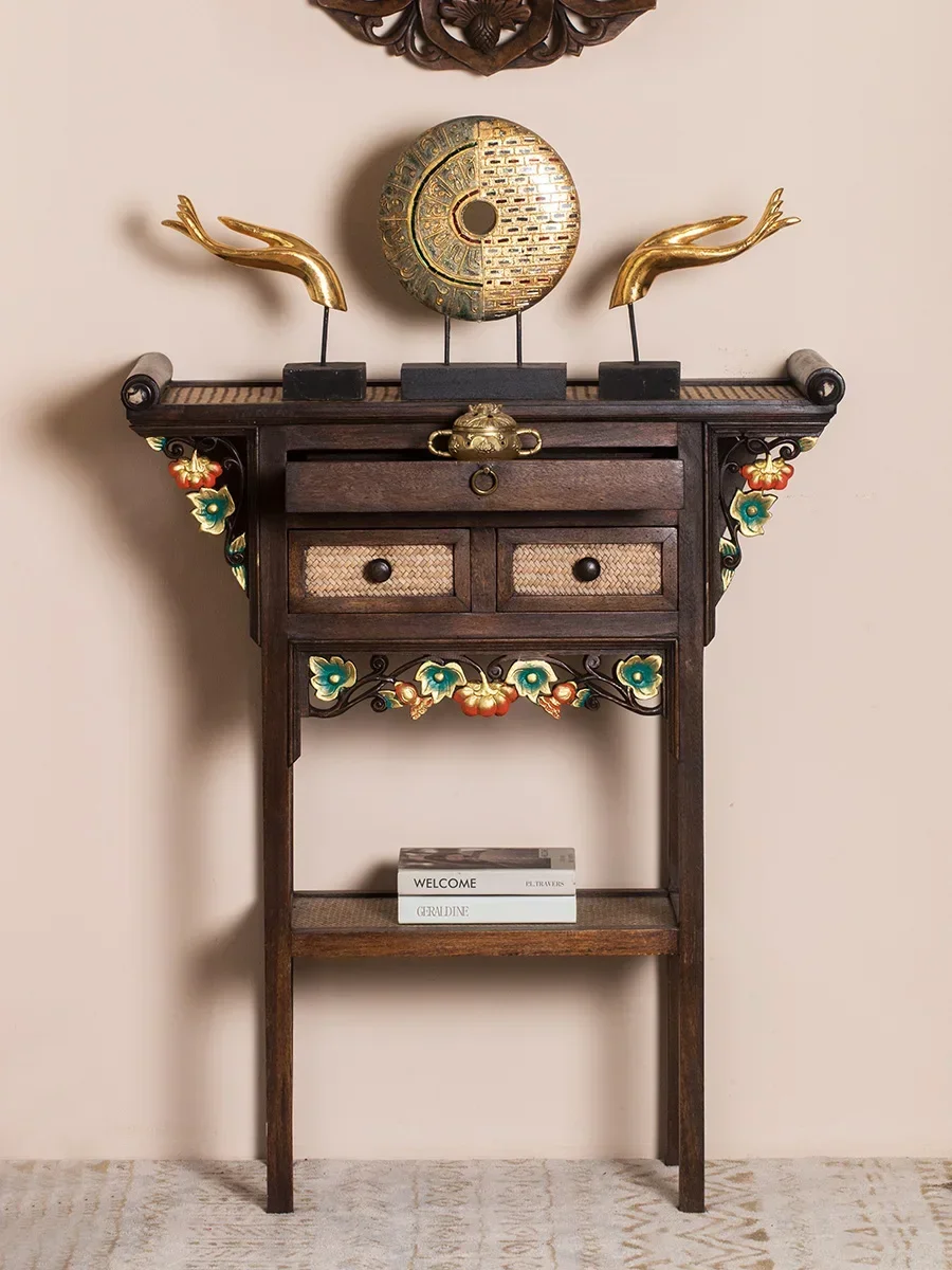 b19k Simple Modern Altar Buddha Shrine Household Incense Burner Table Buddha Table Solid Wood Worship Table