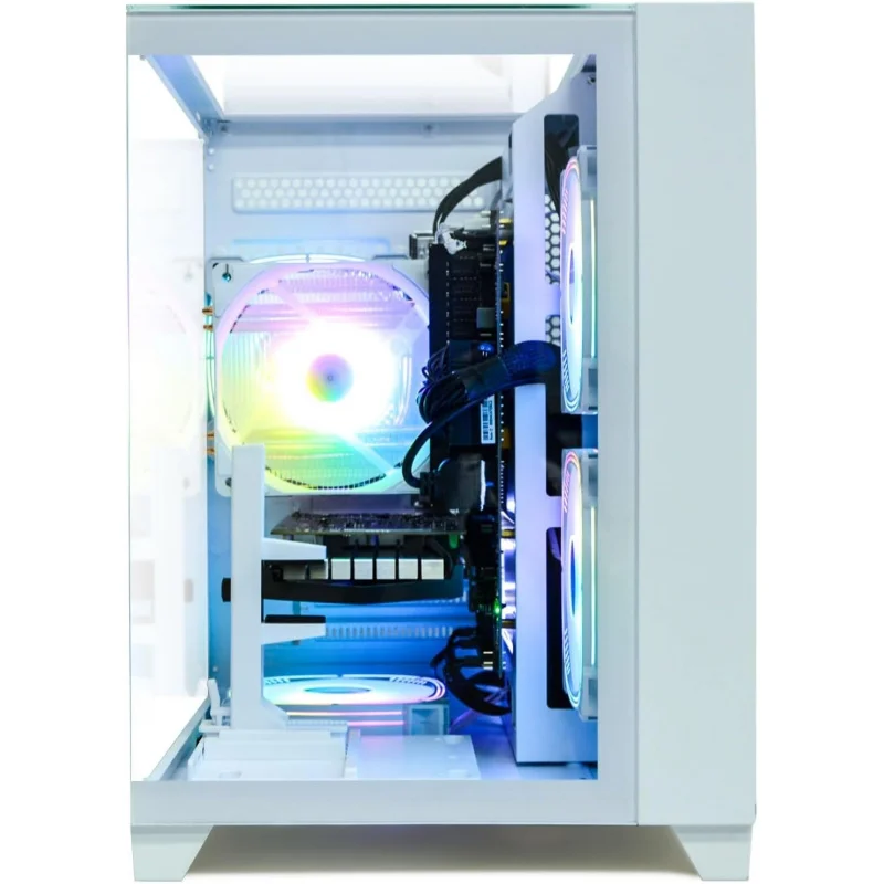 PC Desktop, I5-12400F, 2.5GHz, GeForce RTX 3050 6GB, 16GB DDR4 RAM, 1TB NVME SSD, for Gaming and Work, White view 6