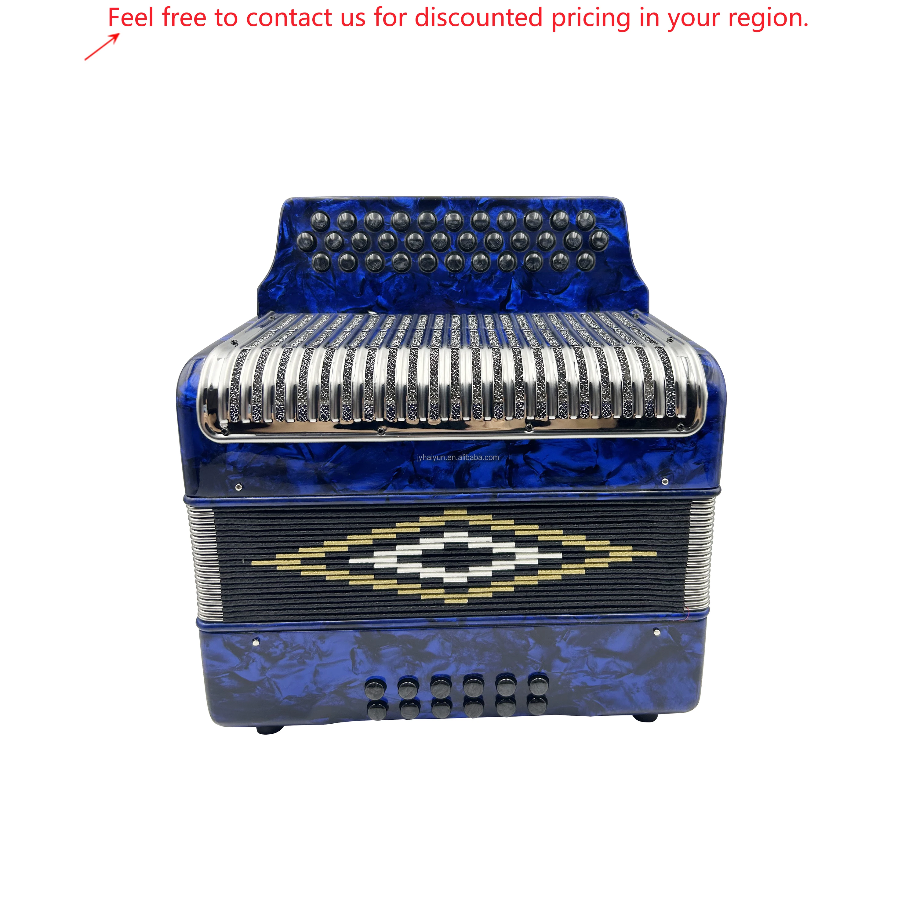 SEASOUND Professional 12 Bass Student Accordion Instrument Acordeon JB3412 High Quality OEM Blue Celluloid 34 Buttons Piano