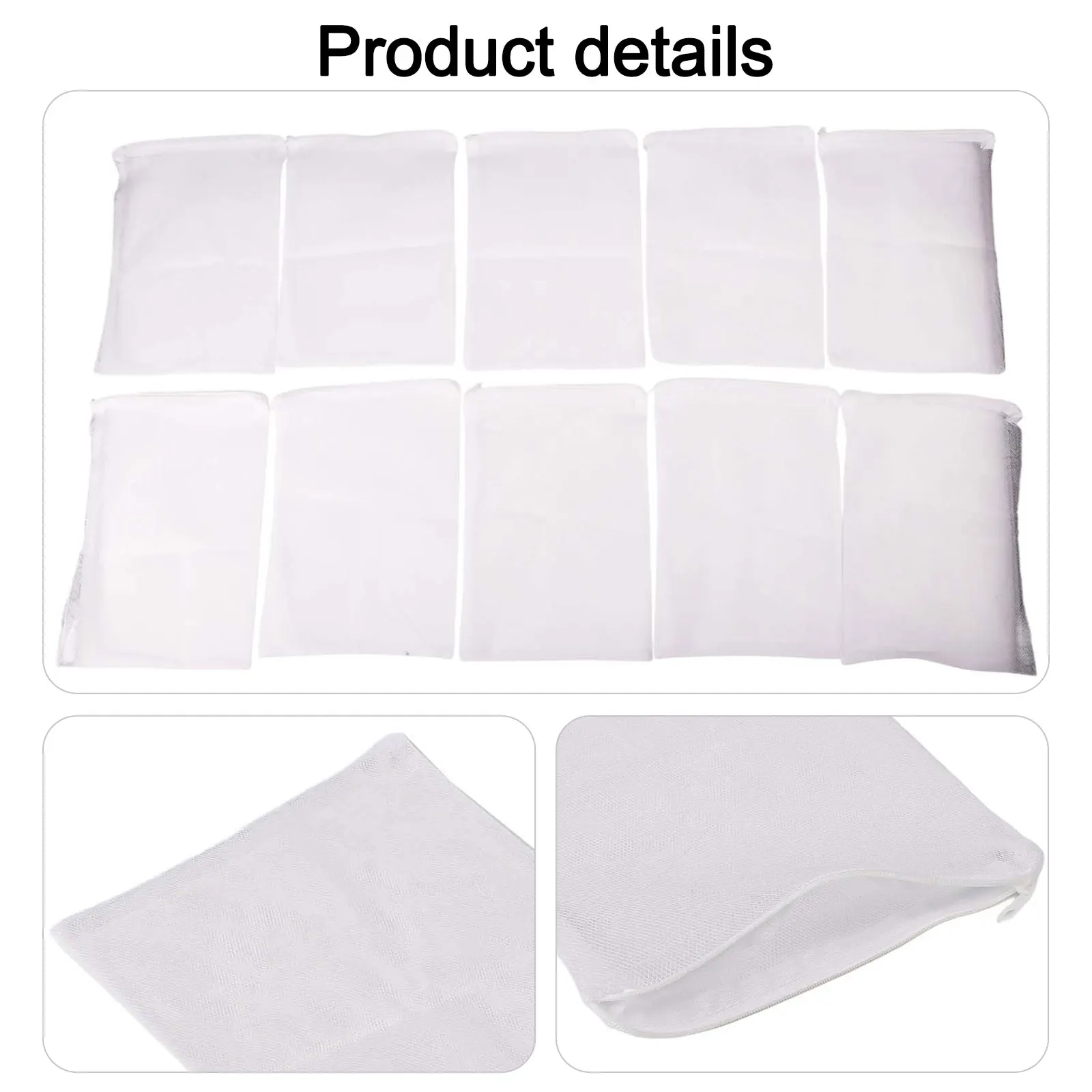 10 Pack Aquarium Filter Bags with Zipper Closure for Reusable Filtration Solutions in Aquariums Ponds and Garden Water Systems view 4