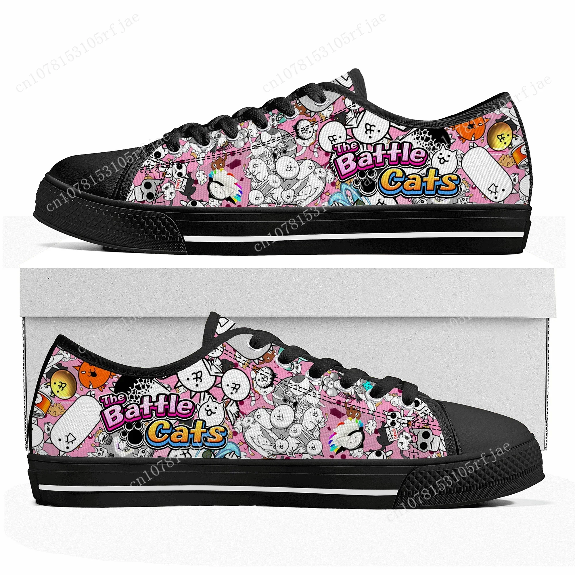 The Battle Cats Custom Low Top Sneakers Cartoon Game Womens Mens Teenager Shoes Casual Tailor Made Canvas Sneaker