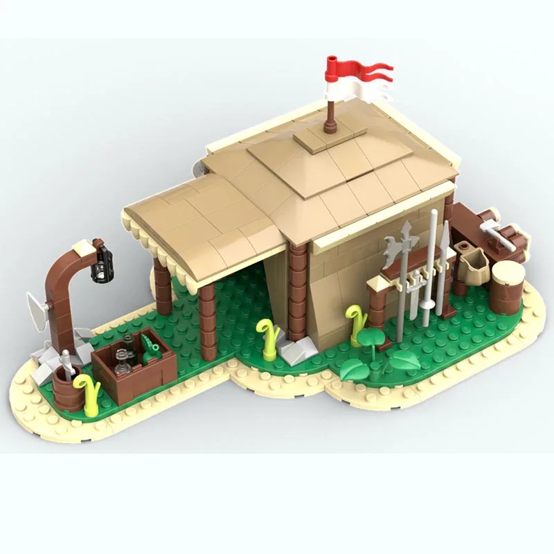 Spot blocchi di assemblaggio di piccole particelle MOC-85668 Knight Camp 202692 Modello di fattoria medievale 87706 ornamento creativo stabile