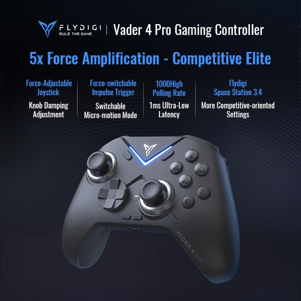 Controlador Flydigi Vader 4 Pro, interruptor de fuerza, gatillo vibratorio, Joystick de ajuste, mango de juego inalámbrico de 1000Hz, compatible con iOS, Android SN