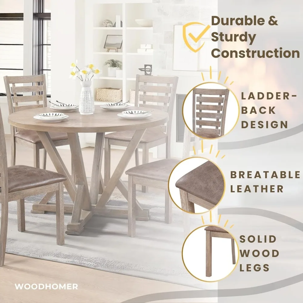 Grayish Brown Modern Upholstered Dining Chairs, Set of 2 for Farmhouse Kitchen Style