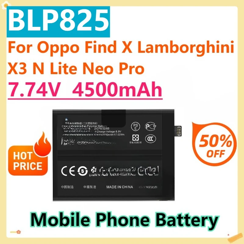 

For Oppo Find X Lamborghini X3 N Lite Neo Pro BLP825 BLP831 7.74V 4500mAh Mobile Phone Battery