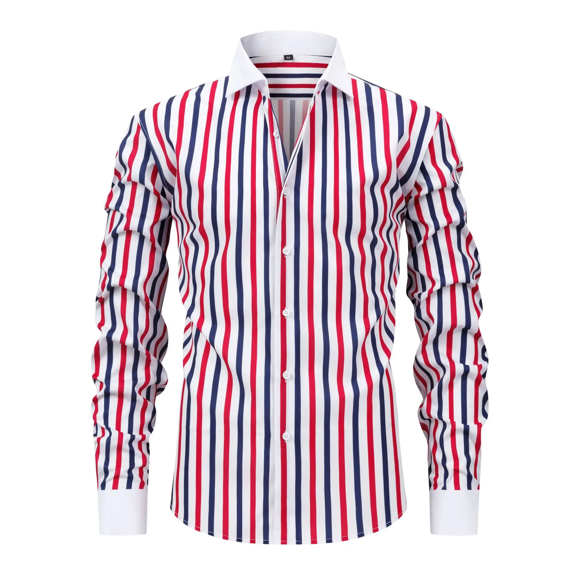 2025 New Men's Shirt White Classic French Cuff Long Sleeve Formal Business Buttons Male Dress Shirts Regular Fit Cufflinks Shirt