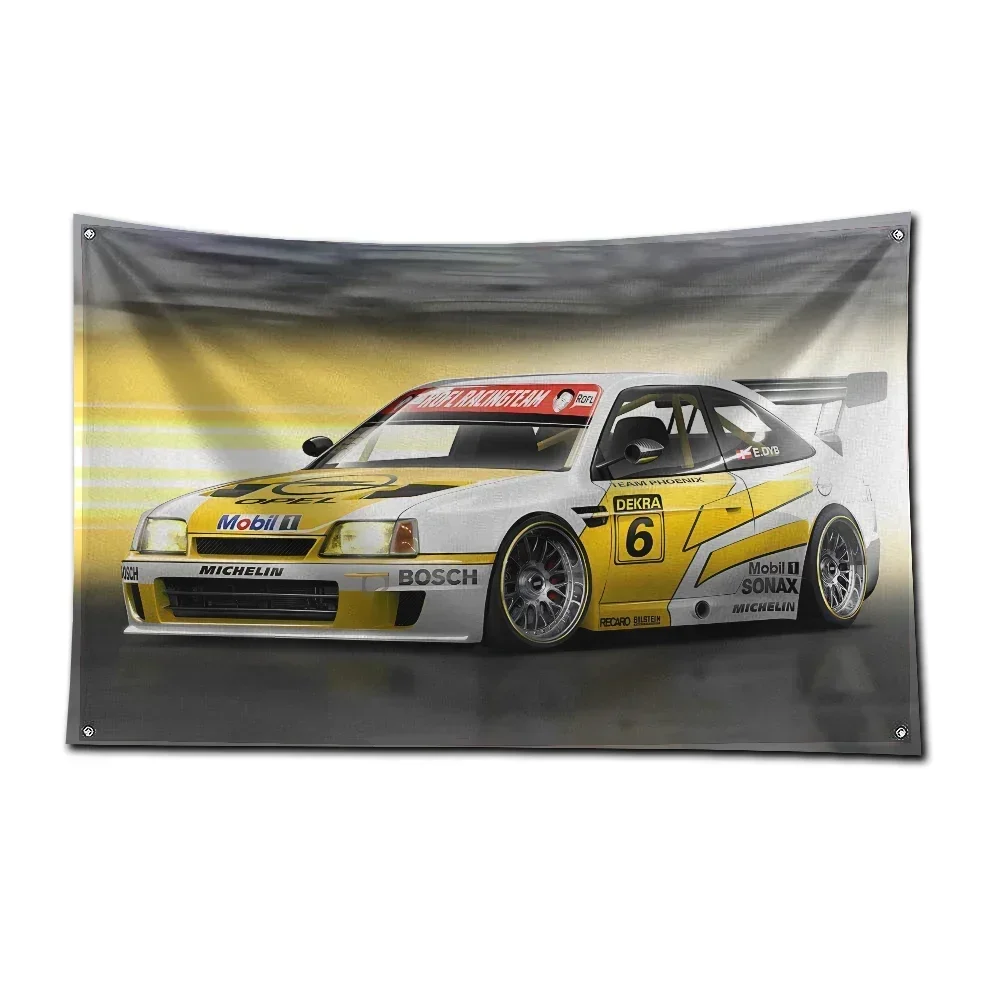 3x5 pés opels motor esporte bandeira poliéster impressão digital banner para garagem arte da parede fora da porta decoração com ilhós de bronze