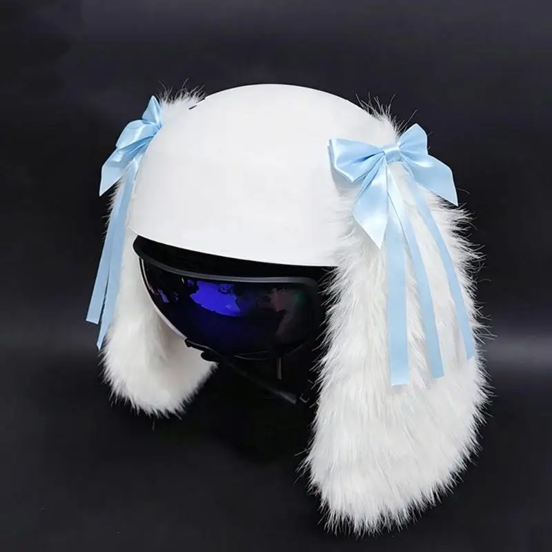 31BB Easy Attach Long Ear Helmet Accessory with Soft Bows Design for Motorcycle Riders - view 2