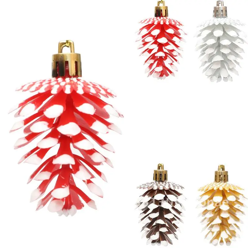 Christmas tree pine cone pendant decoration simulation sticky white pine fruit pendant Christmas decorations
