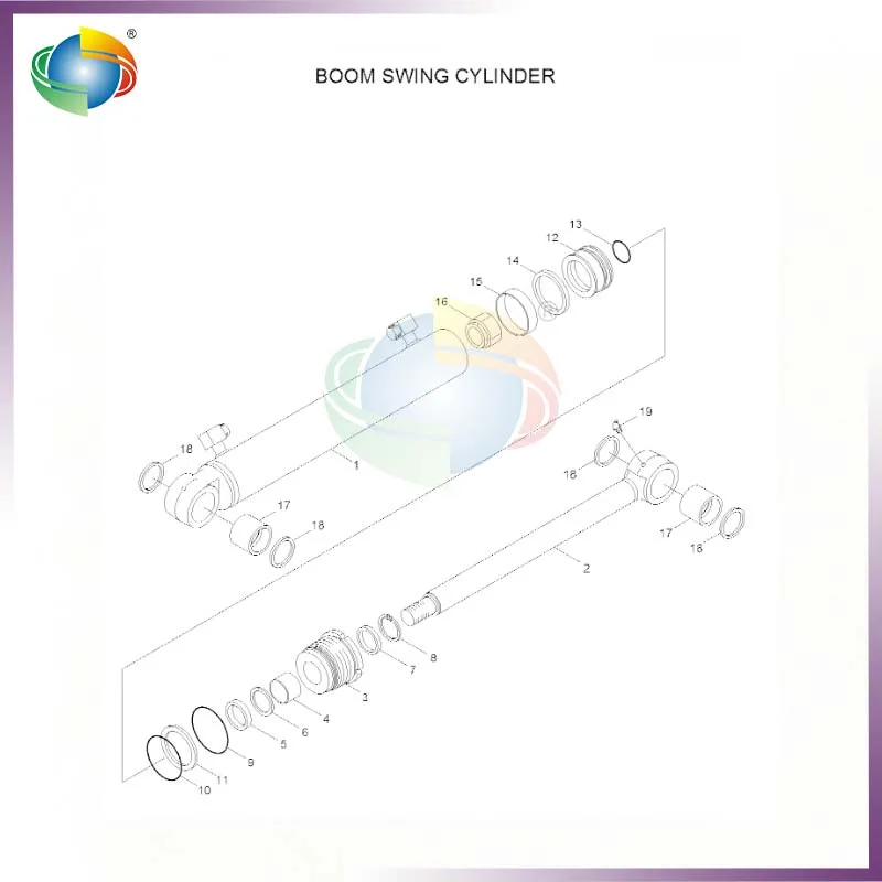 31Y1-24420 31Y124420 BOOM SWING CYLINER SEAL KIT FOR HYUNDAI R55-7 R55-7A R55W-7 R55W-7A
