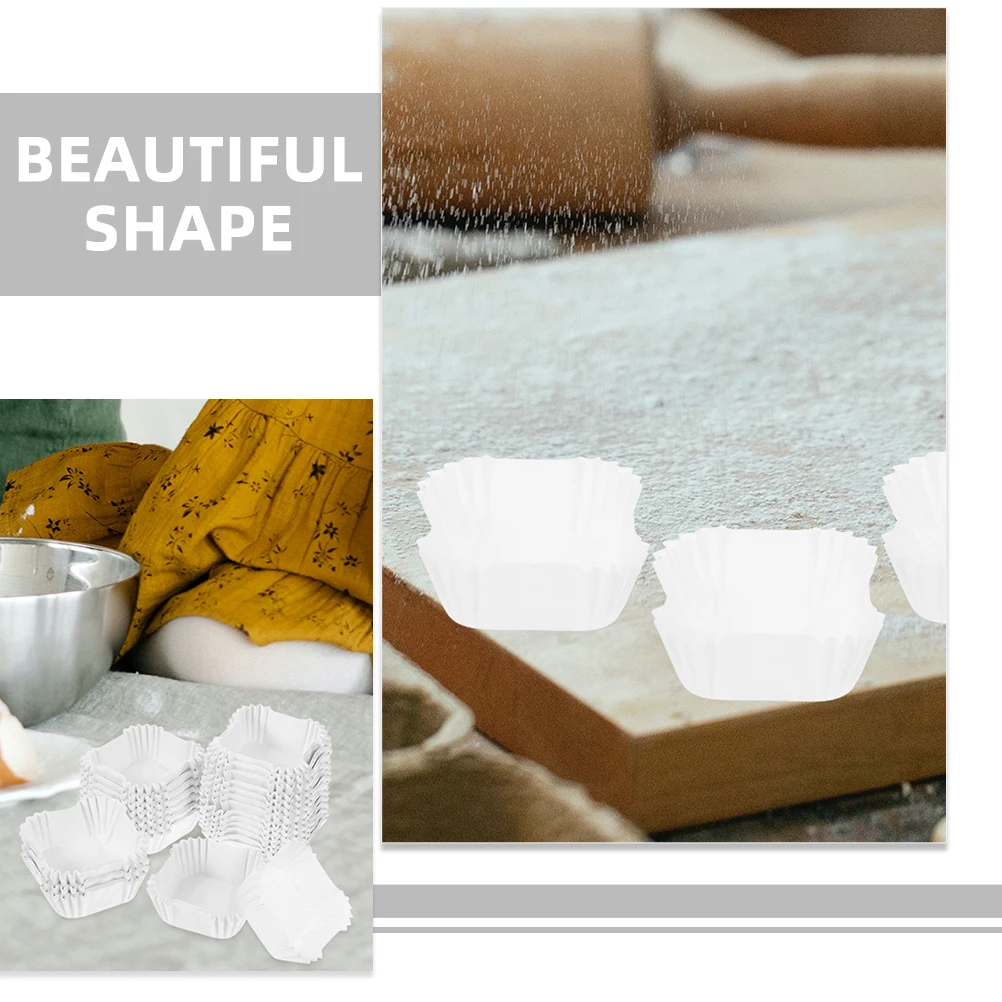 

2000pcs Square Cake Paper Cups Muffin Liners Wrapping Oil Proof Baking Cupcake Holder For Wedding Tea Parties Bakery Use