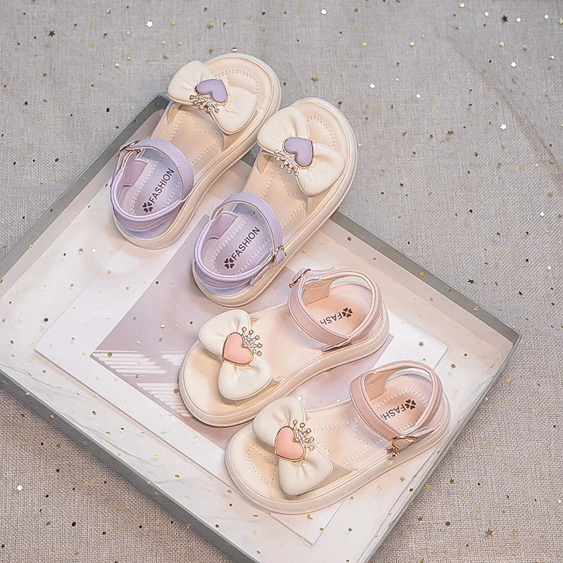 

Girls Casual Shoes Princess Style Kids Beach Shoes Soft Sole Comfortable 2025 Summer New Children Sandals Versatile Fashion