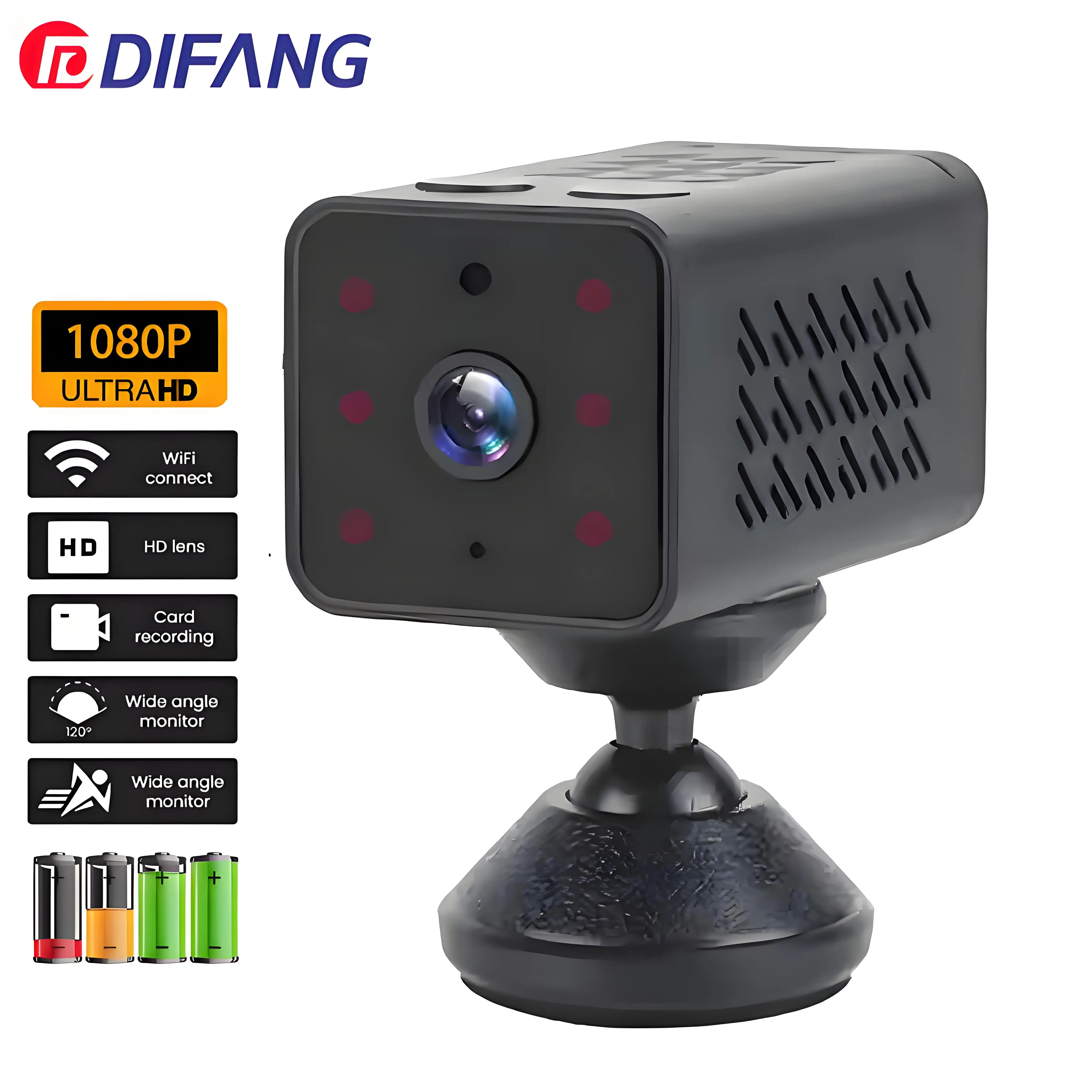 بطارية واي فاي كاميرا كاميرا فيديو صغيرة اتجاهين الصوت HD CCTV للرؤية الليلية كشف الحركة HD كاميرا مراقبة واي فاي #1