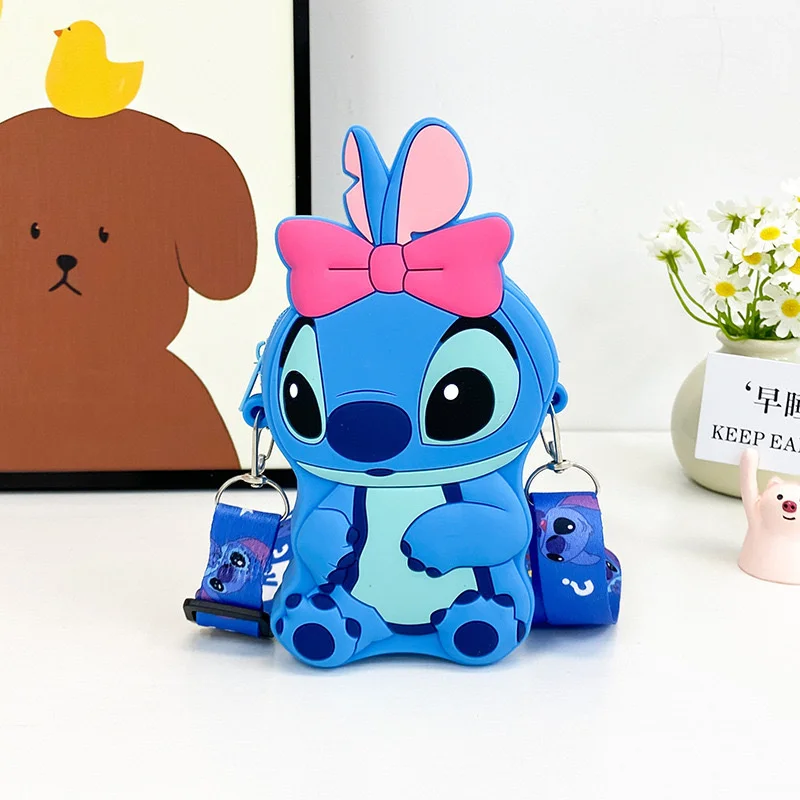 Disney Shoulder Bag Stitch Angel Purse Boys Girls Children Mini Storage Bag Cartoon Dolls Crossbody Bags Gifts Travel Handbag