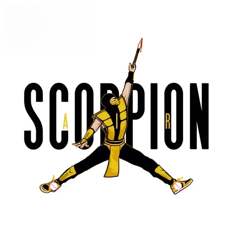 

Mortal Kombat Scorpion Air Decal Creative Logo Rearview Mirror Car Stickers Occlusion Scratch Decoration