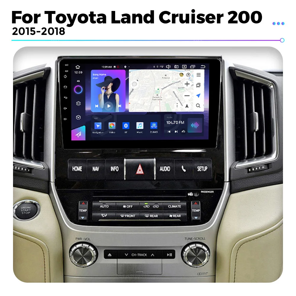 Android 13 Original Carplay style For Toyota Land Cruiser 200 2015-2018 GPS WIFI Navigation Car Radio Multimedia Video Player