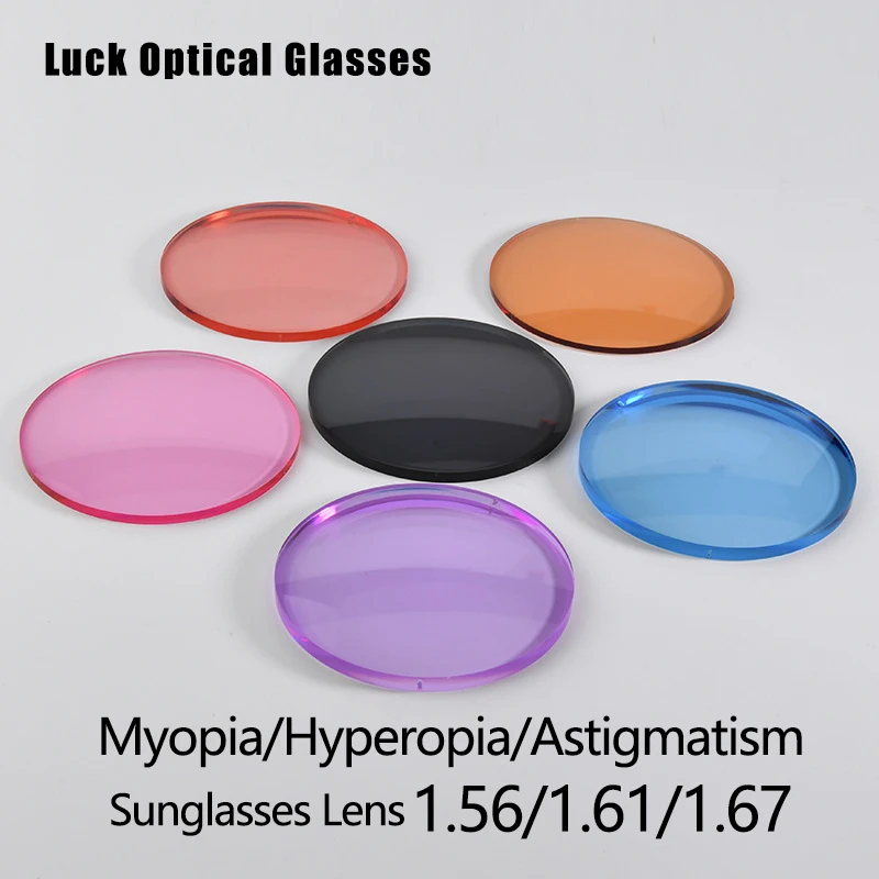 

LuckySunglasses Lens Man Woman 1.56/1.61/1.67 Myopia/Hyperopia/Astigmatism Customized Hardened Lenses
