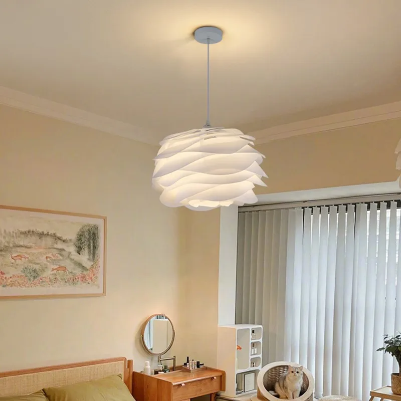 Flower Bud Pendant Light Modern Simple Creativity Nordic Bedroom Children's Room PVC Ceiling Lamp Home Decoration LED Chandelier