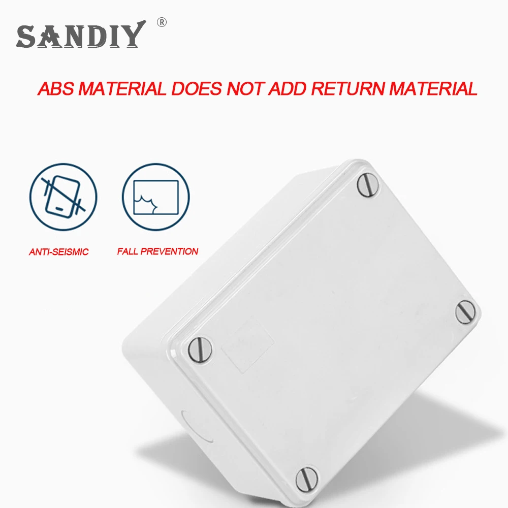 SANDIY Ip66 Weatherproof Outdoor Custom Abs Junction Box Single Control with Switch and Led 16a 220v Wall Socket Universal