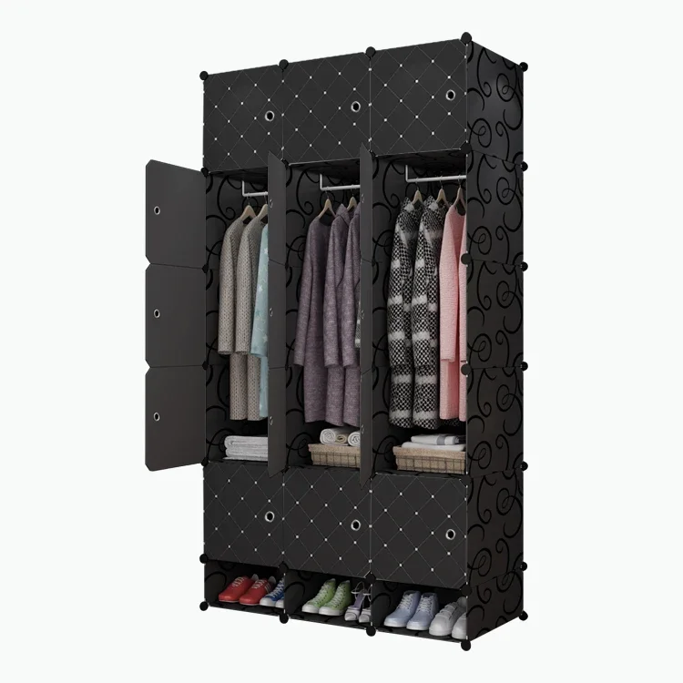 'classic style good quality folding cupboard wardrobe easy assemble storage organizer plastic armoir