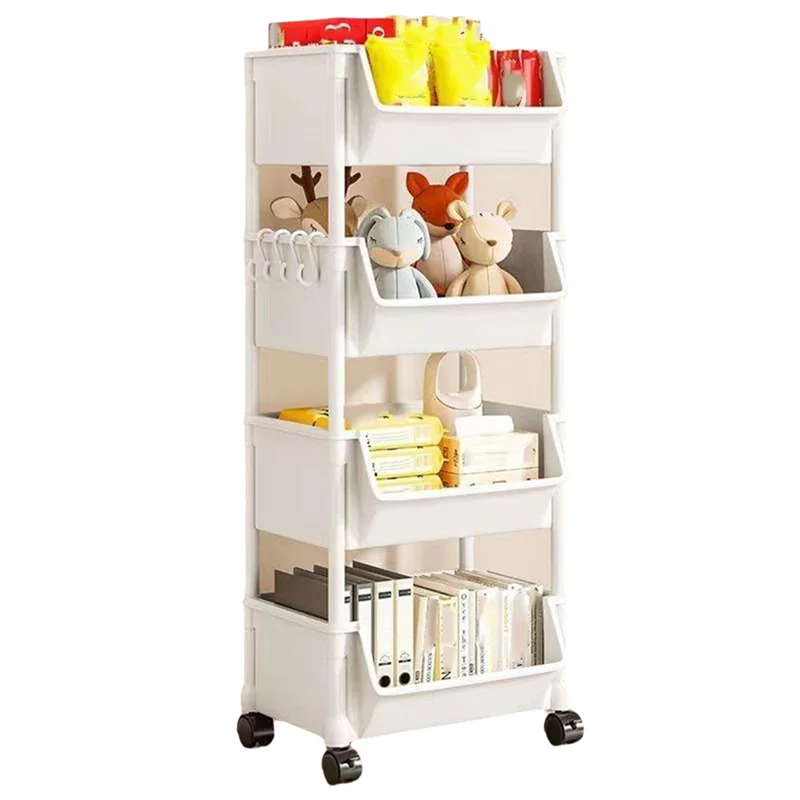 

Household Snacks Storage Bookshelf, Trolley Storage Rack, Storage Rack Kitchen Fruit And Vegetable Basket-B91B