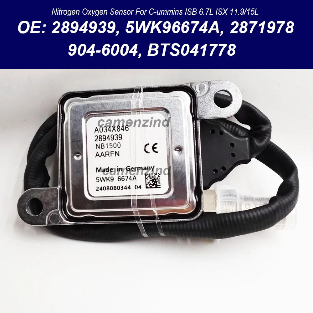 

NOx Sensor 12V 2894939 5WK96674A 2894939RX 2871978 Nitrogen Oxygen 904-6004 BTS041778 For Cummins ISB 6.7L ISX 11.9/15L