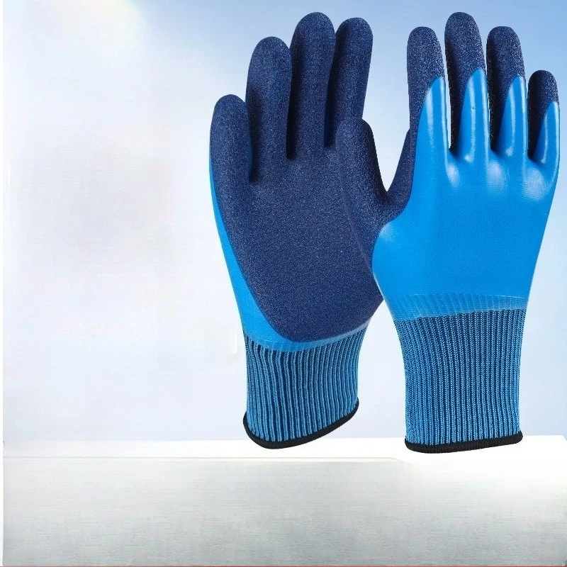 

Double-layer Waterproof, Wear-resistant, Anti-slip and Thickened Full Rubber Labor Protection Gloves