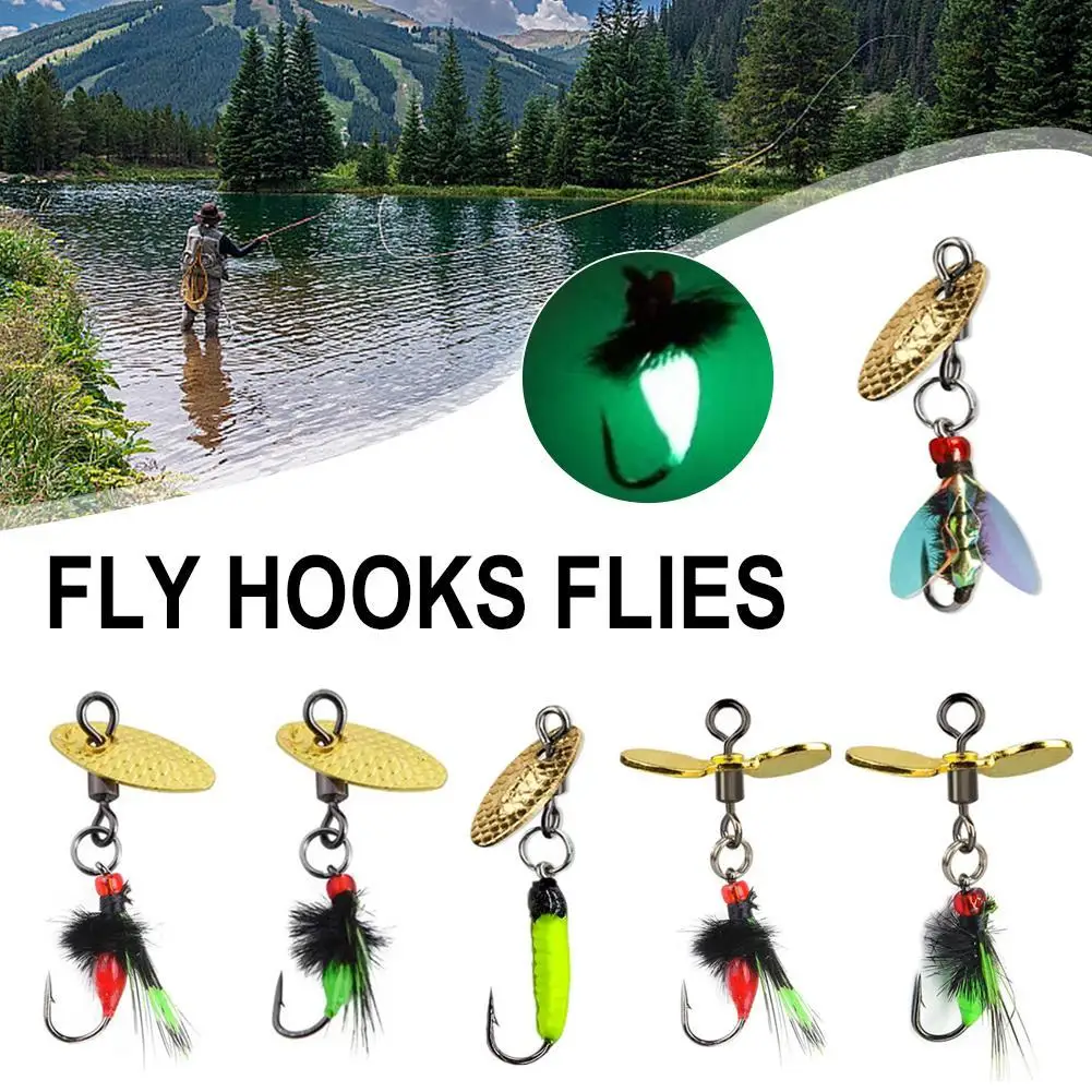 Fly Hook Fly Insect Lure False Bait For Trout Nymph Fly Fishing Lure Fly Hook Set Horse Mouth Lophia Bait White Stripe False Bai