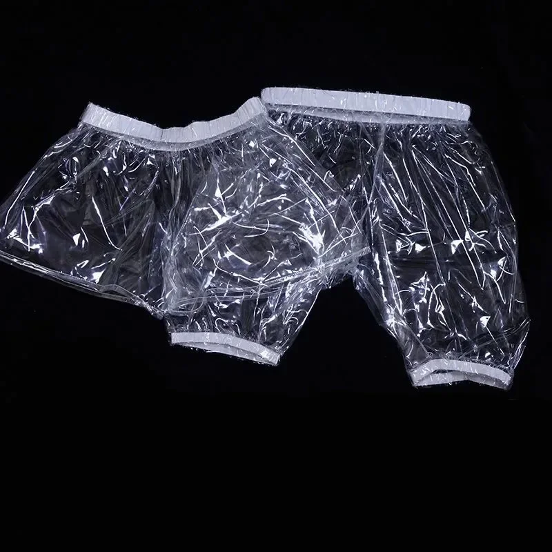 Transparent Couple PVC Plastic Pants ABDL Adult Fetish Boxer Shorts Soft Smooth Silent Waterproof Incontinence Diaper Panties