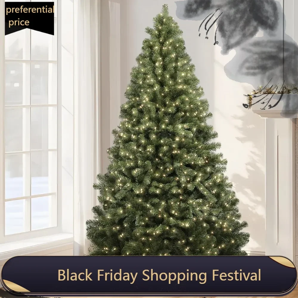 

Christmas Tree with Lights 6.5ft, Artificial Christmas Trees with 200 LED Lights, 1000 Dense Branches and Foldable Stand