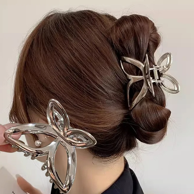 

Металлическая застежка для волос в виде бабочки, модная серебряная застежка для волос в стиле панк для девочек, готический зажим для волос в виде бабочки, аксессуары для волос