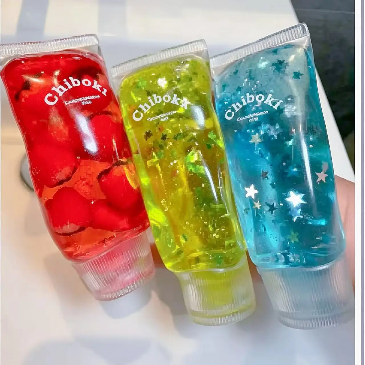Cute Fruit Maltose Filled Squishy Toy Toothpaste Shape TPR Soft Deformable Slow Rising Stress Relief Fidget Sensory Toy