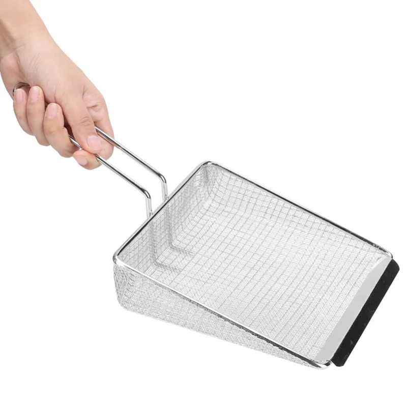 

Multi Function Kitchen Stainless Steel Cooking Food Frying Shovel French Fries Mesh Scooper Strainer Filter(High Density Mesh )