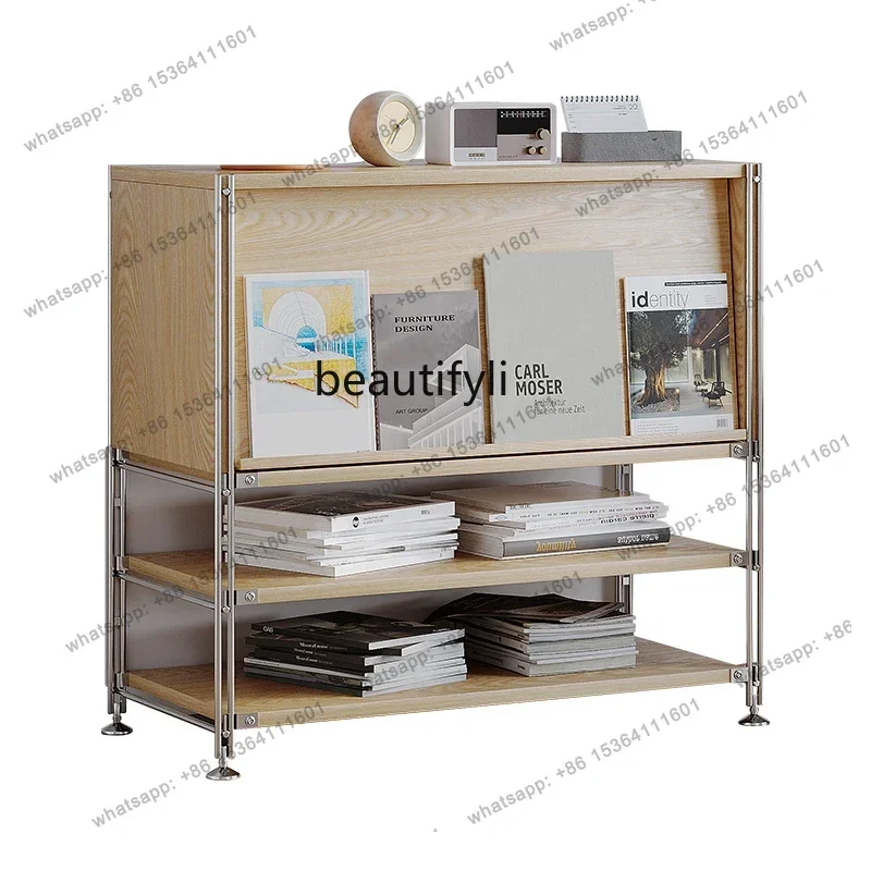 Time Magazine Storage Rack Ins Style Nordic Side Table Storage Rack Retro Display Hallway Magazine Cabinet storage cabinet