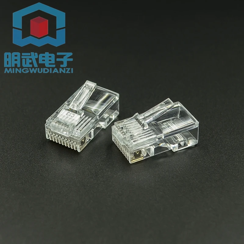 Netwerkkabel Crystal Head Geperforeerde netwerkkabelkop Netwerk vergulde connector Netwerkkabel RJ45-connector