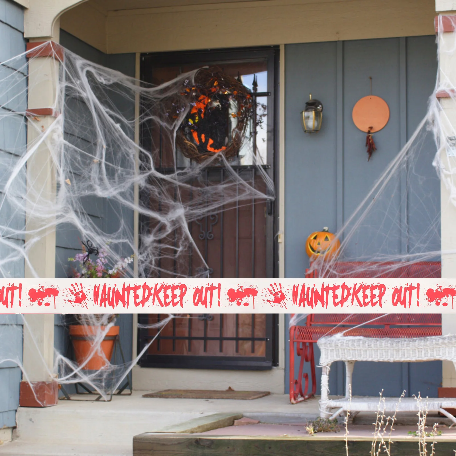 2 Pcs Halloween Caution Tapes Do Not Enter Decor Isolation Warning Line for Safety