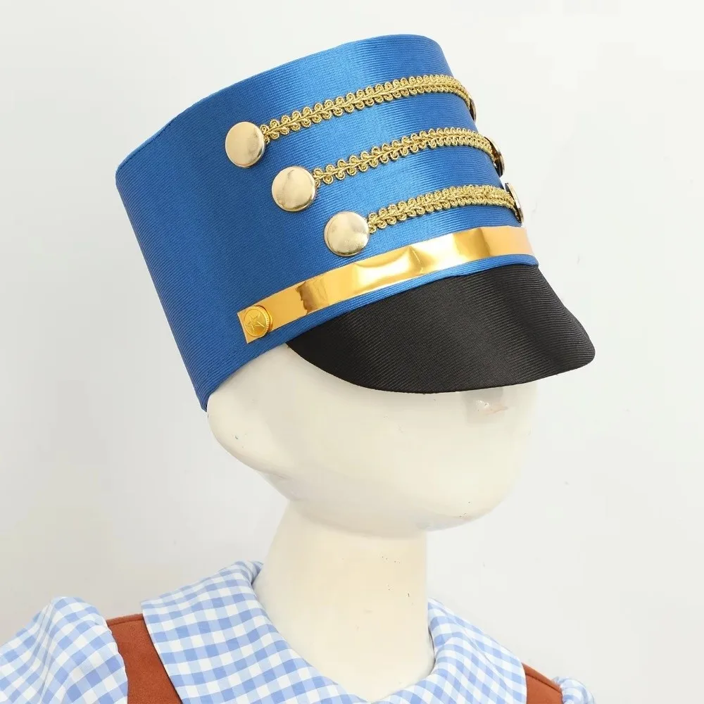 Wide Brim Hat-nutcrackers Gold Trim Strips Breathable Drum Major Master Hats Cosplay Show Soldier Top Cap