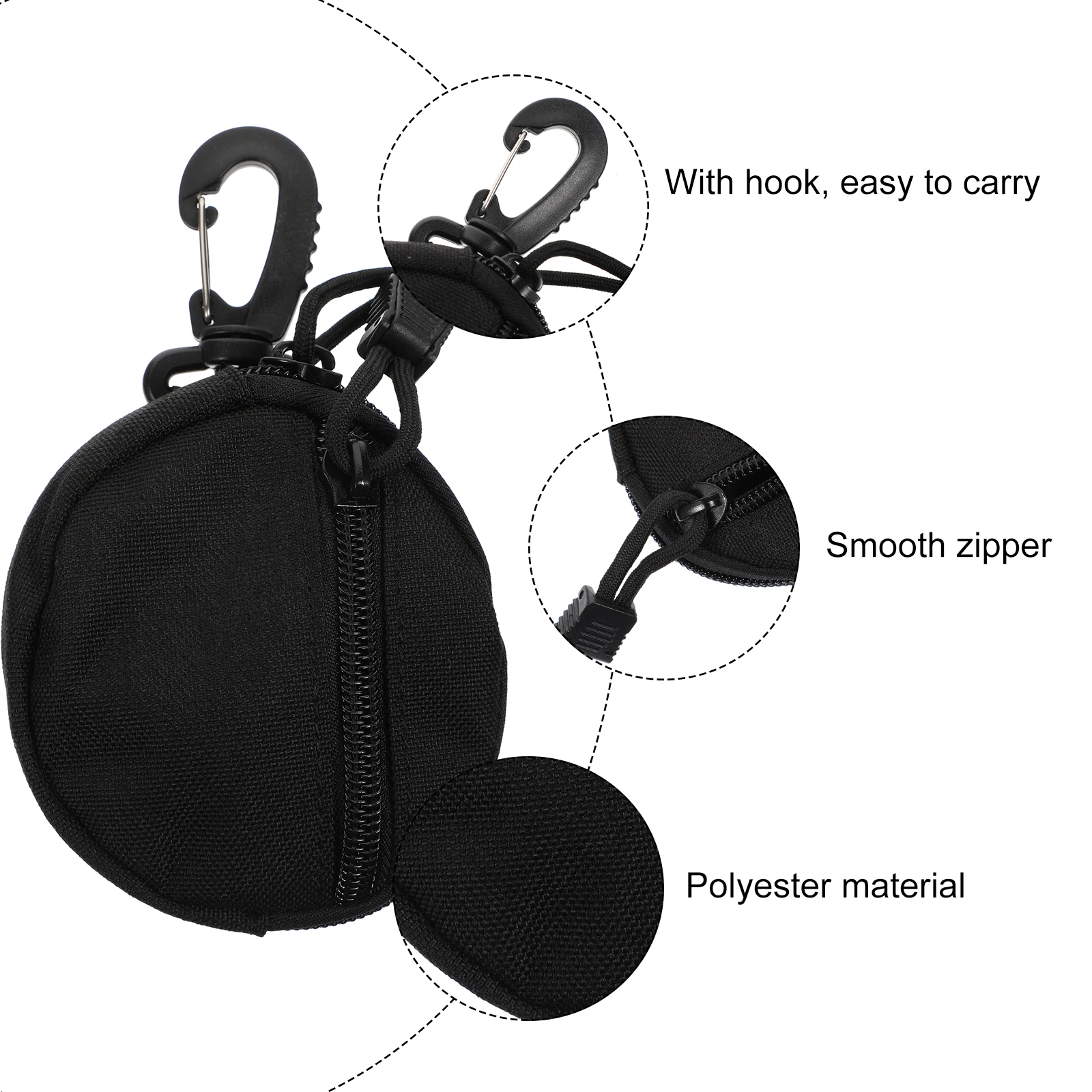 

Portable Headphone Bag Durable Polyester Multi Purpose Pouch Sports Travel Coin Purse Utility Storage Bag Compartment