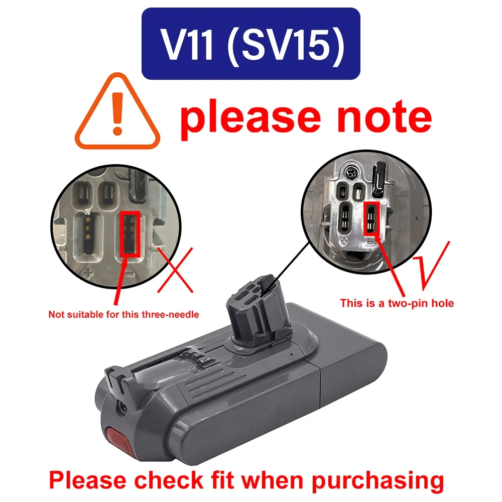 25.5V 6000mAh Battery For Dyson V12 Detect Slim Cordless V11 Absolute Extra V11 Absolute V11 Animal V11-SV14,V11-SV15 Battery