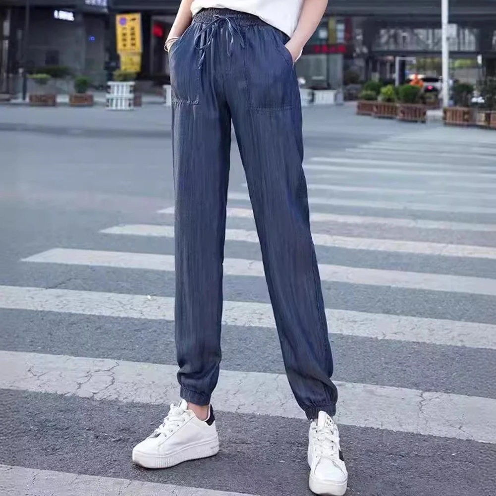Casual Summer Styles Womens Harem Pants Loose Drawstring Trousers Tag Size XL Regular Length Pants Thin Lightweight Fabric