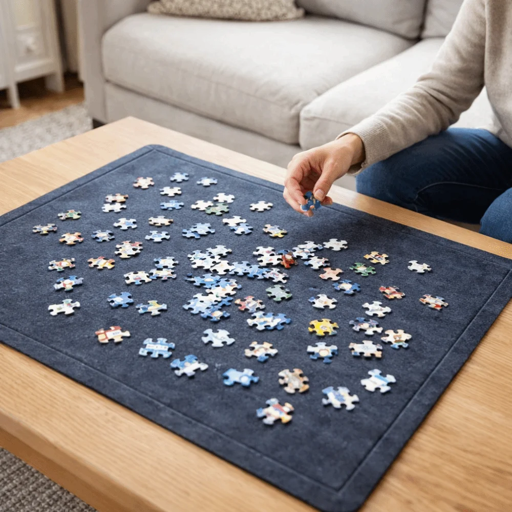 

Доска для хранения пазлов из фетра на 2000 элементов, утолщенная, нескользящая, влагостойкая, большая рабочая станция для пазлов