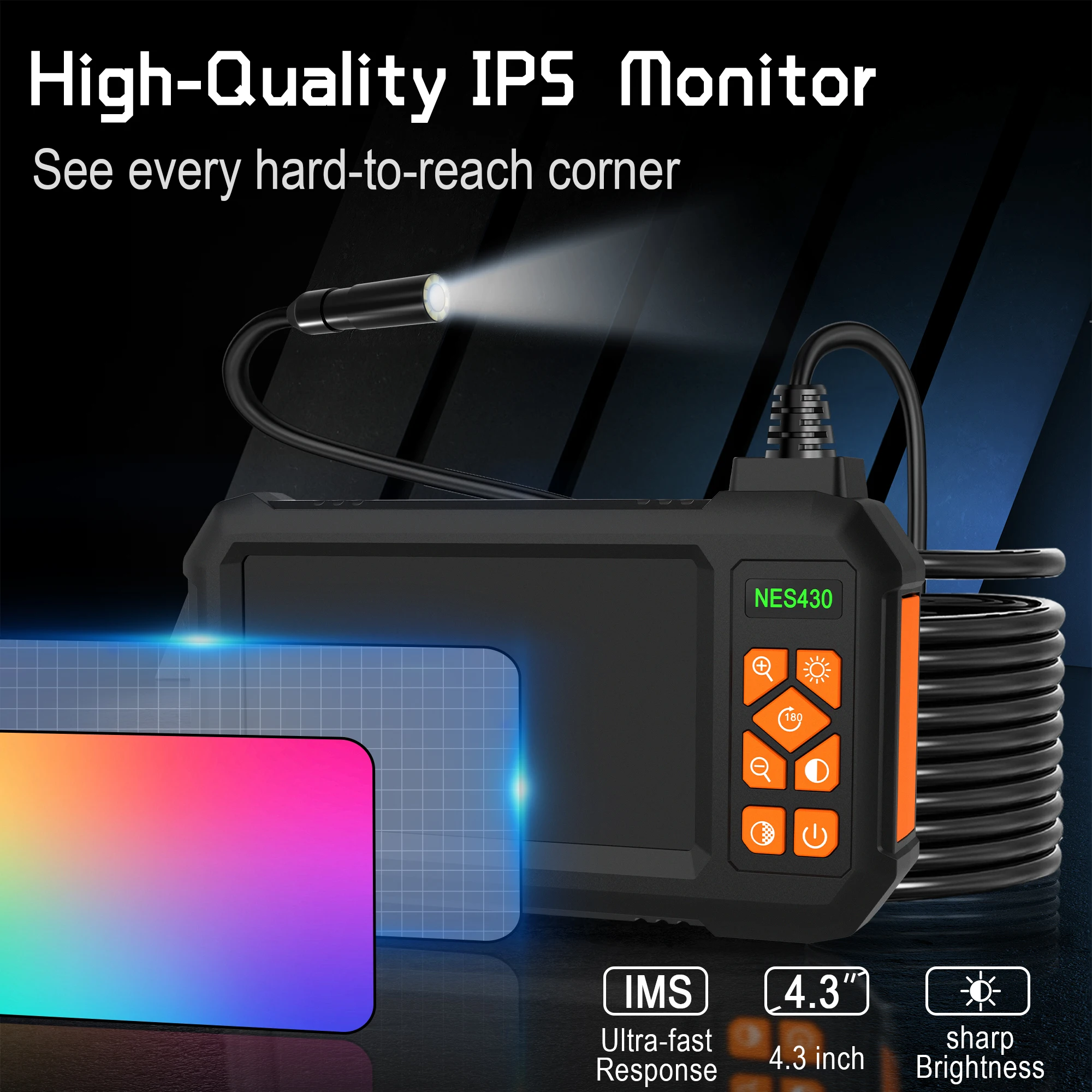 Wholesale 1m Line Machine Integrated Waterproof HD Portable Endoscope Camera Industrial Endoscope for Pipe Car