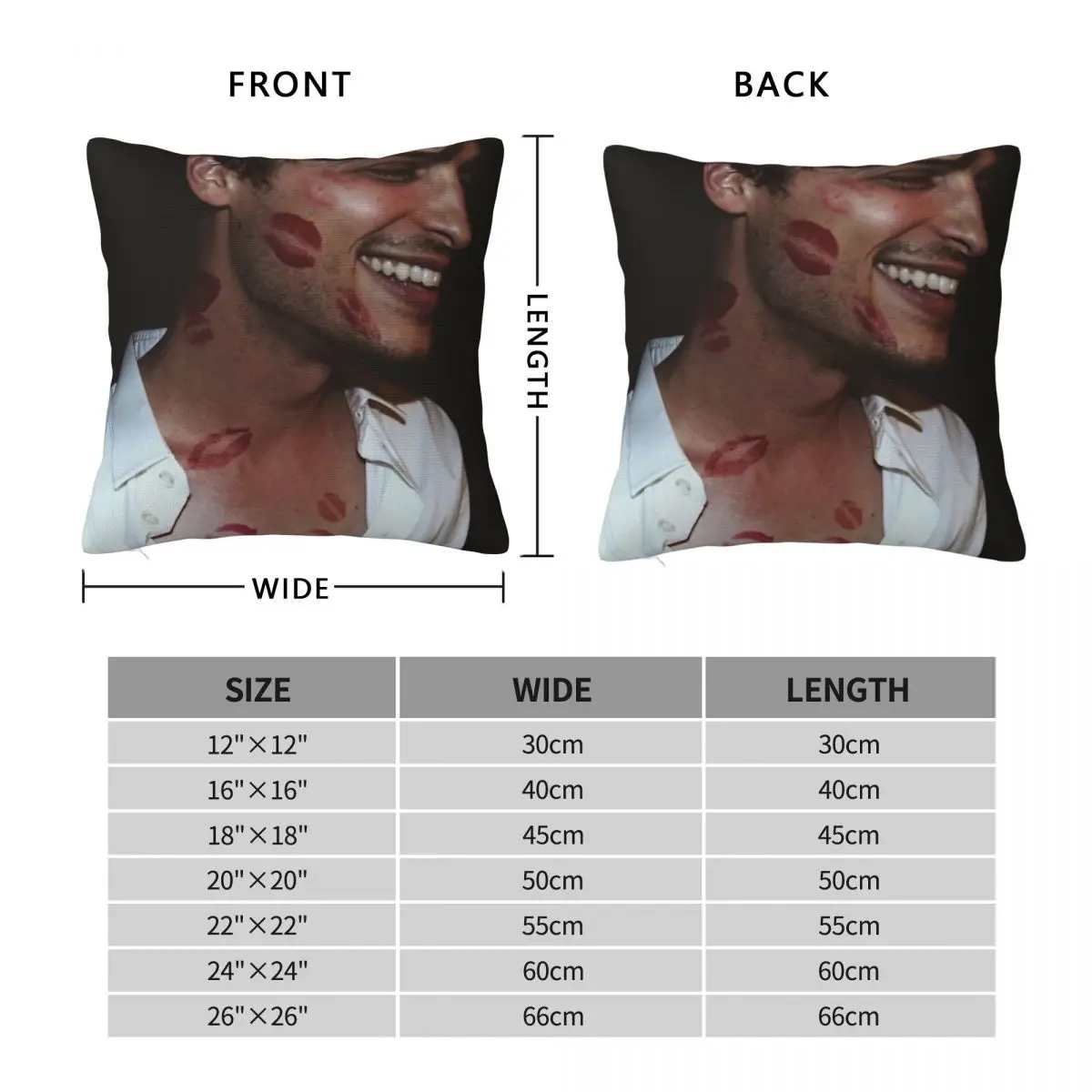 Matthew Gray Gubler Lipstick Stains Square Pillowcase Polyester Linen Velvet Printed Zip Decor Bed Cushion Case